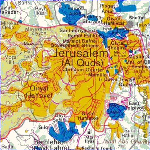 mapa de Cisjordania