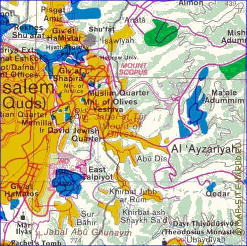 mapa de Cisjordania