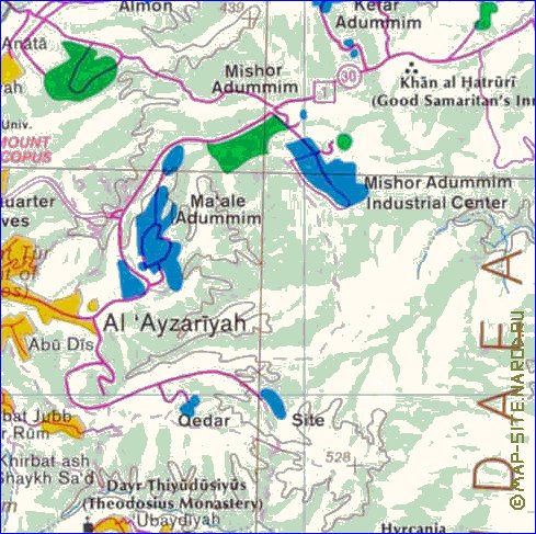 mapa de Cisjordania