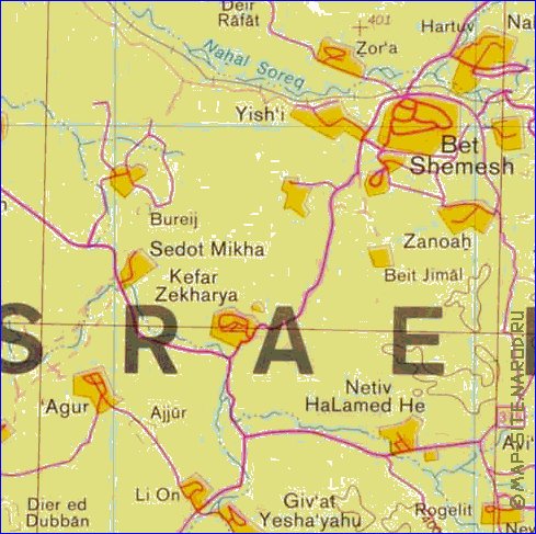 mapa de Cisjordania