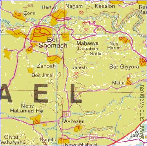 mapa de Cisjordania