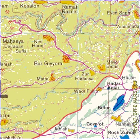 mapa de Cisjordania