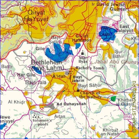 mapa de Cisjordania