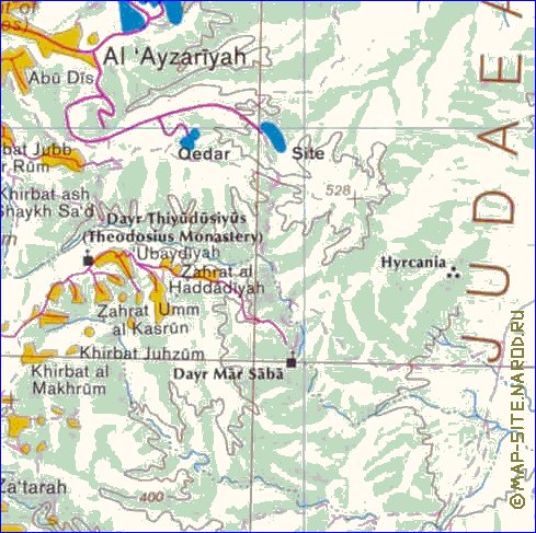 carte de Cisjordanie