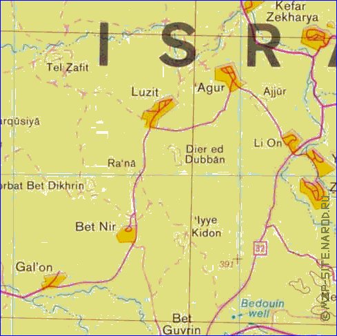 mapa de Cisjordania