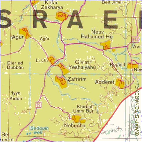 mapa de Cisjordania