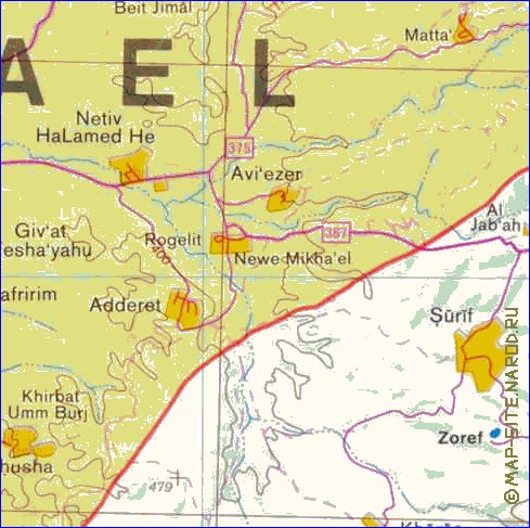 mapa de Cisjordania