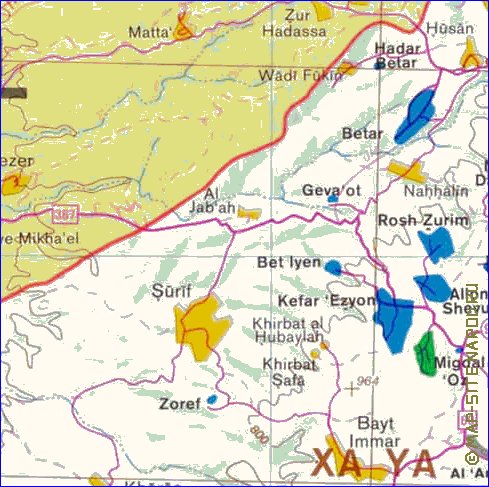 mapa de Cisjordania