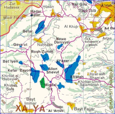 mapa de Cisjordania