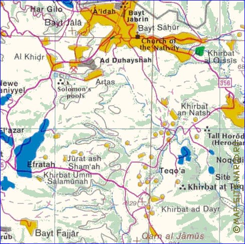 mapa de Cisjordania