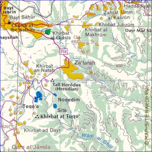 carte de Cisjordanie