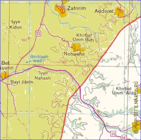 mapa de Cisjordania