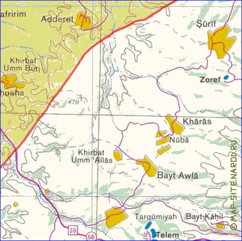 mapa de Cisjordania