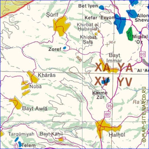 carte de Cisjordanie