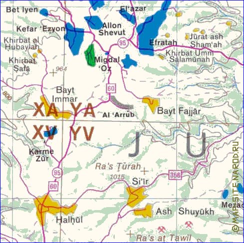 mapa de Cisjordania