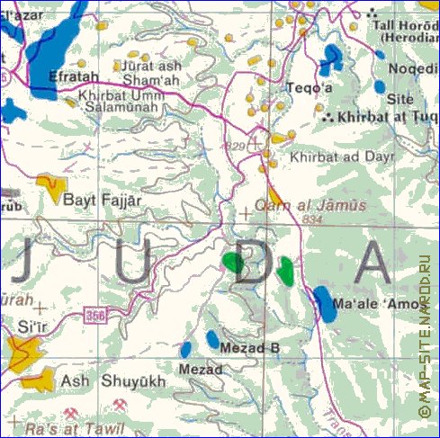 mapa de Cisjordania