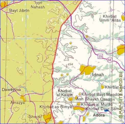 mapa de Cisjordania