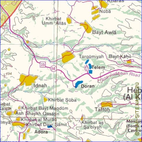 mapa de Cisjordania