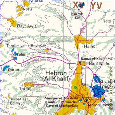 mapa de Cisjordania