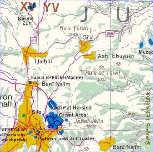 mapa de Cisjordania