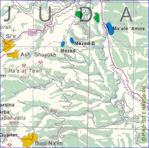 mapa de Cisjordania