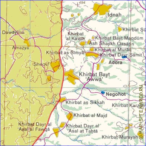 mapa de Cisjordania