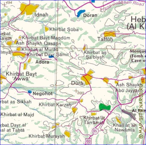 mapa de Cisjordania