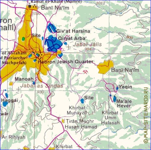 mapa de Cisjordania