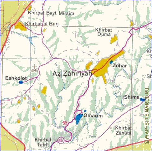 mapa de Cisjordania