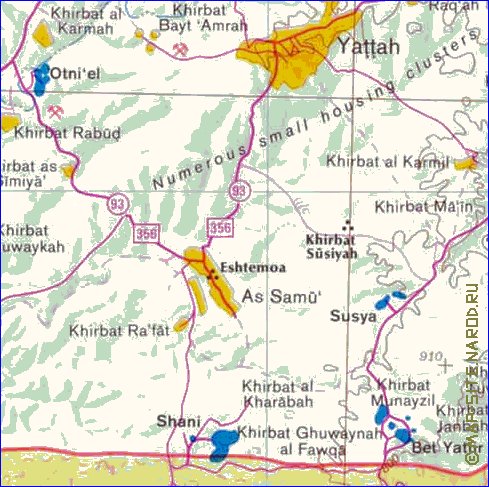 mapa de Cisjordania