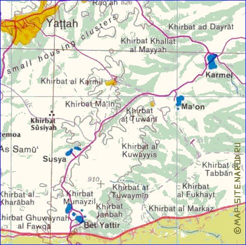 mapa de Cisjordania