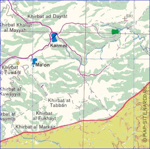 mapa de Cisjordania