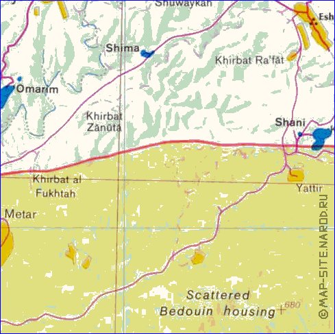 mapa de Cisjordania