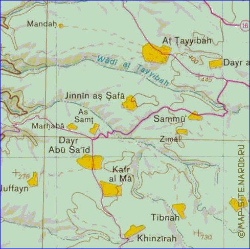 mapa de Cisjordania