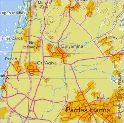 mapa de Cisjordania