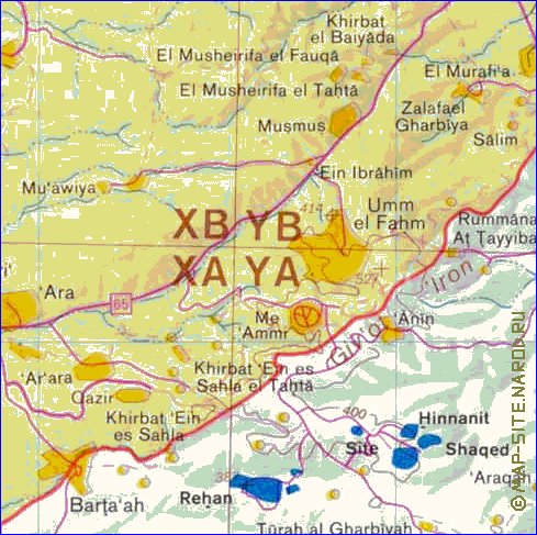 mapa de Cisjordania