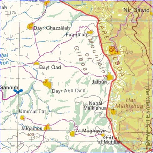 mapa de Cisjordania