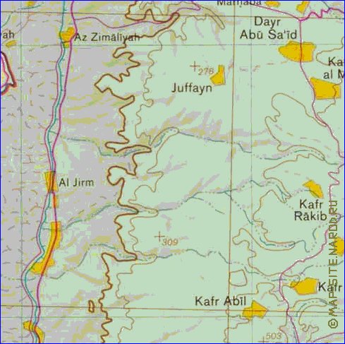 mapa de Cisjordania