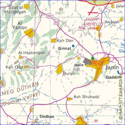 mapa de Cisjordania