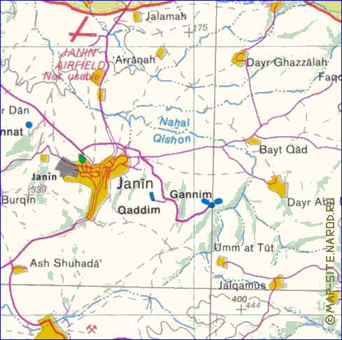 mapa de Cisjordania