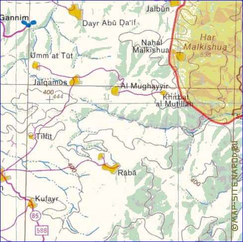 mapa de Cisjordania