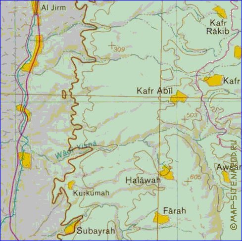 mapa de Cisjordania