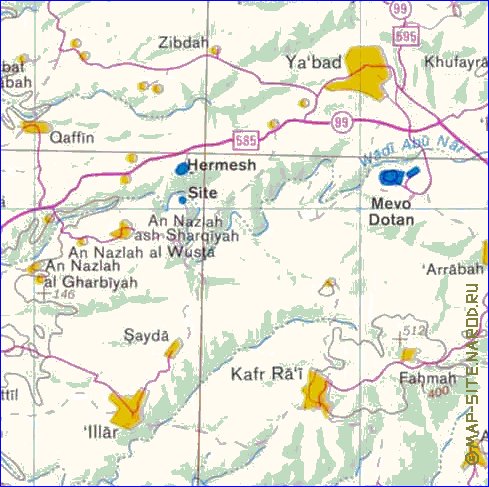 mapa de Cisjordania