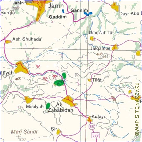 mapa de Cisjordania