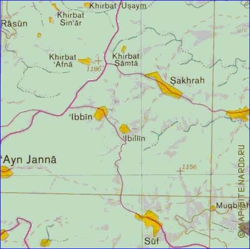 mapa de Cisjordania