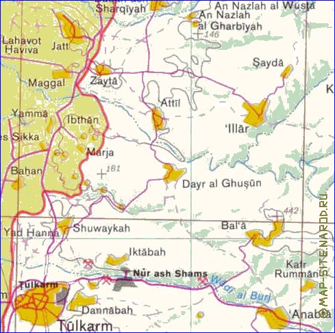 mapa de Cisjordania