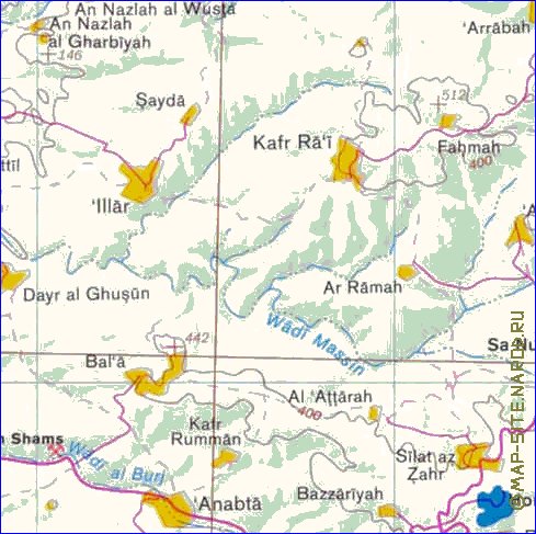 mapa de Cisjordania