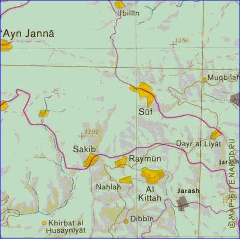 mapa de Cisjordania