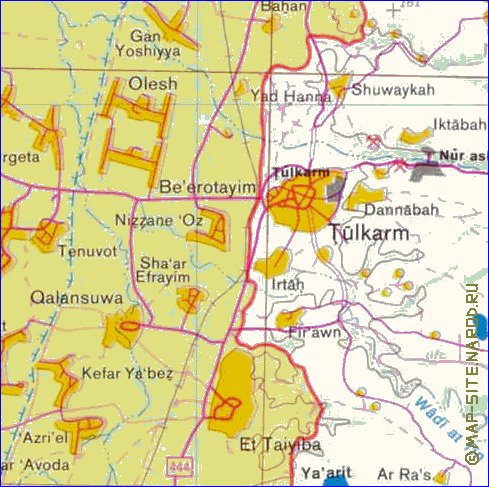 mapa de Cisjordania