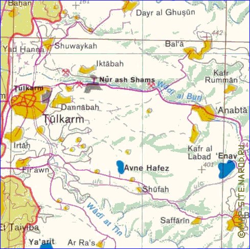 mapa de Cisjordania